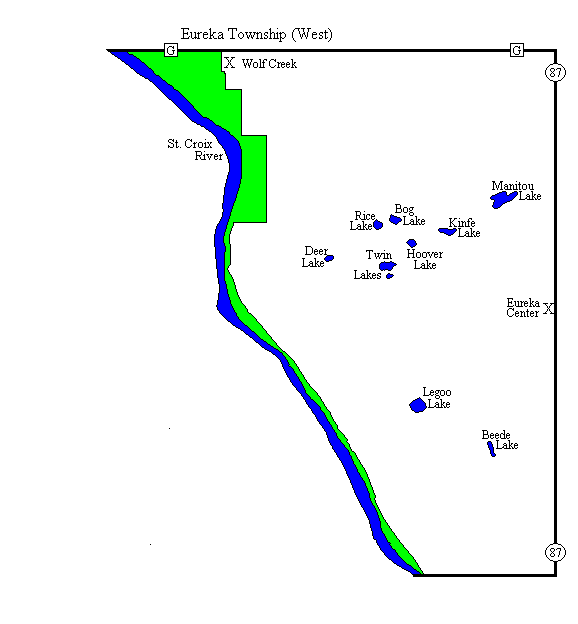 Eureka (West) Township Polk County Wisconsin Imagemap